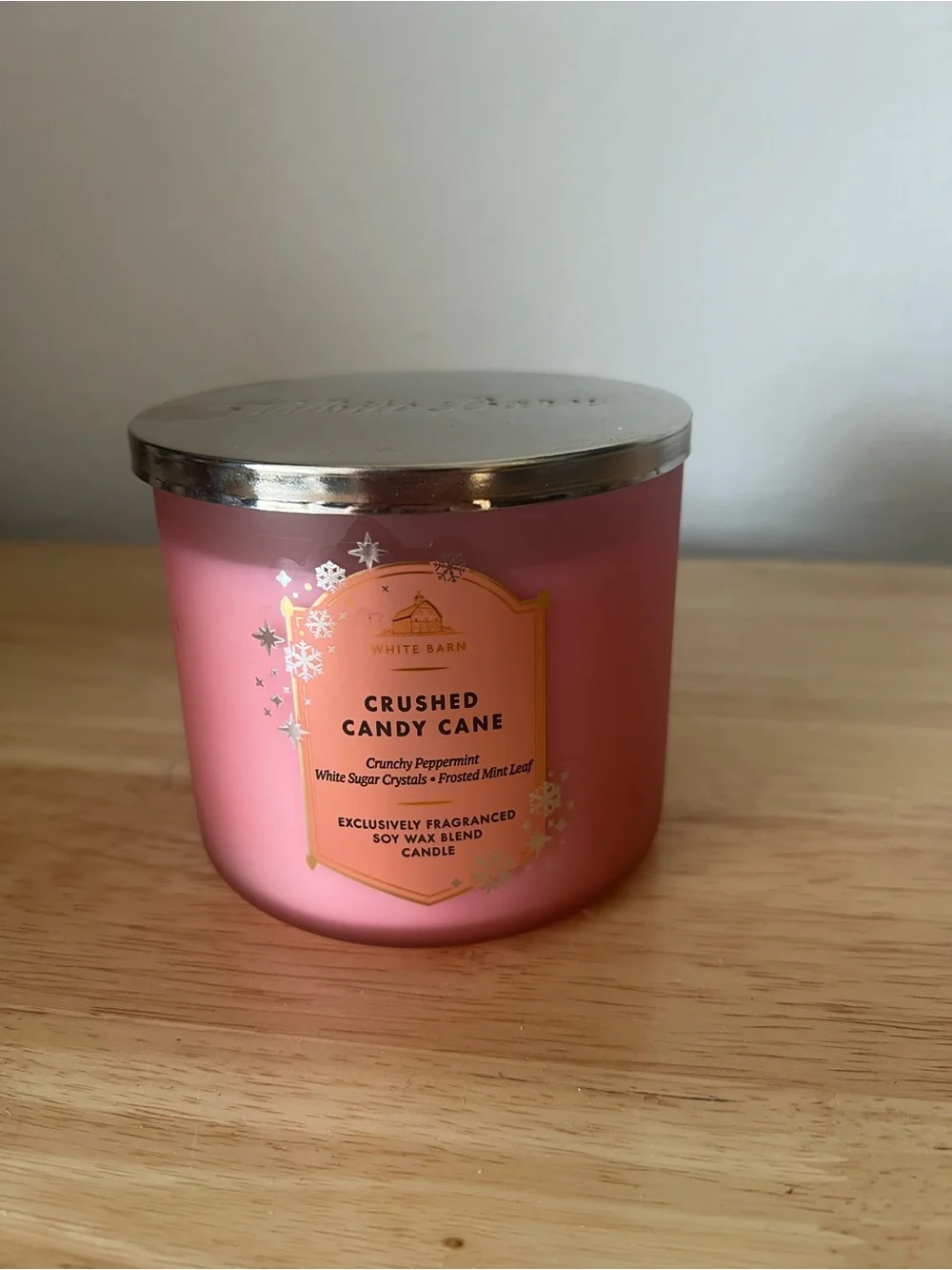 White Barn Crushed Candy Cane Candle - Pink - Picture 4 of 4